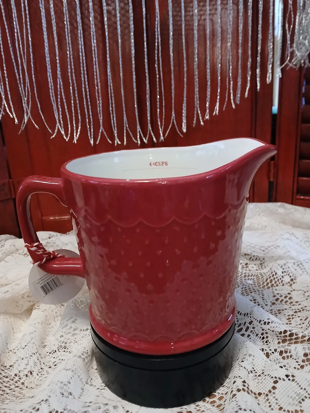 Demdaco red ceramic